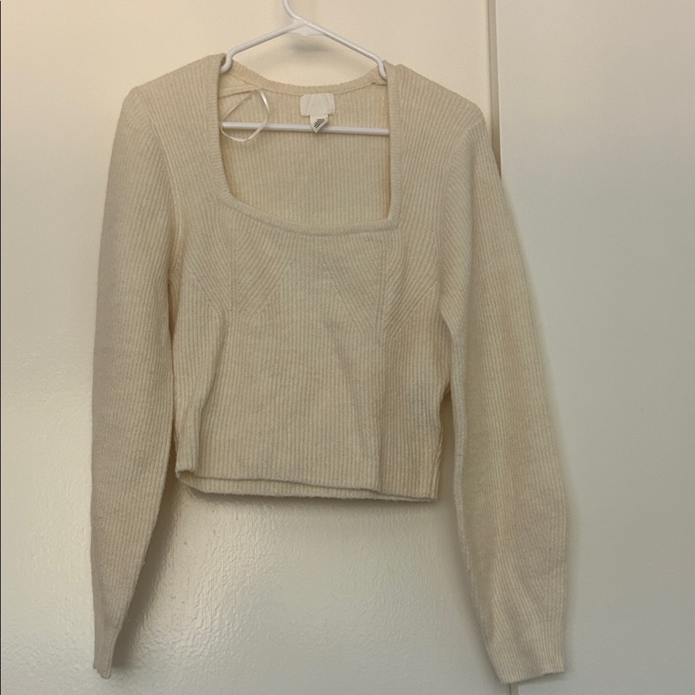 H&M Off-White Knit Top